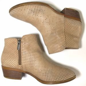 Lucky Brand Perforated Leather ankle boots